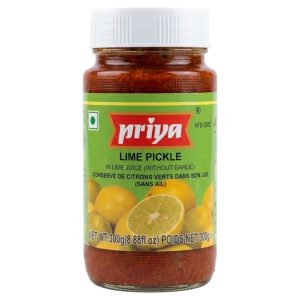 Lime Pickle Without Garlic 印度萊姆醃漬物 (無大蒜) PRIYA 300gm