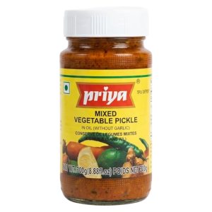 Mixed Vegetable Pickle Without Garlic 印度綜合蔬果醃漬物 (無大蒜) PRIYA 300 gm